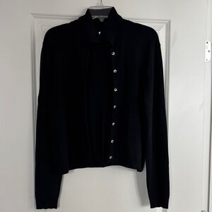 Kimchi Blue Black Ribbed Button Cardigan